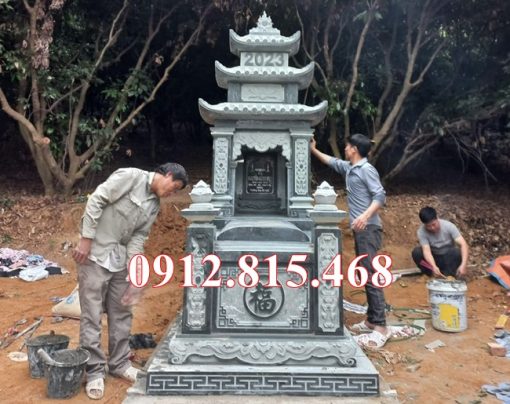 Mẫu mộ đá ba mái đẹp bán tại Phú Thọ 19MBM – Mộ đá Phú Thọ