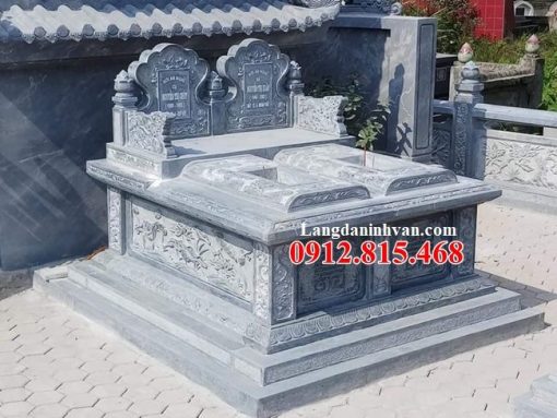 Mẫu mộ đôi đá xanh Thanh Hóa bán tại Hà Nội 09 - Mộ đôi đá xanh đẹp