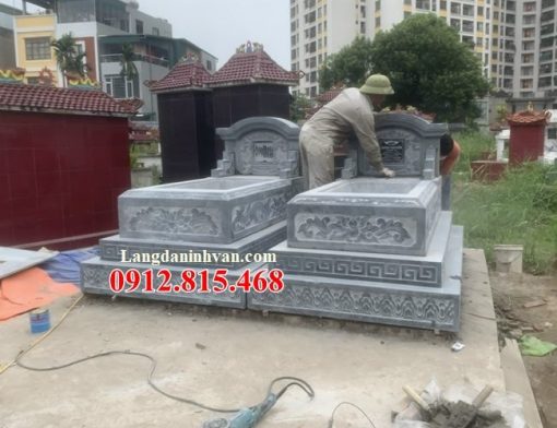 Mẫu mộ đôi đá xanh Thanh Hóa bán tại Hà Nội 11 - Mộ đá đôi đẹp