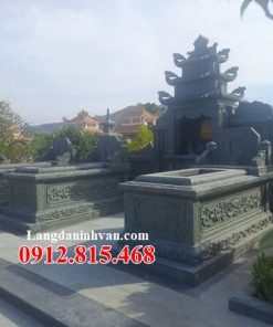 Mẫu mộ đôi đá xanh đen bán tại Hà Nội 13 - Mộ đôi đá xanh để hũ cốt
