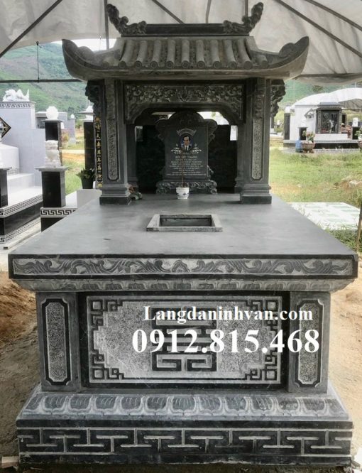 Mẫu chụp mộ 1 mái đá khối đẹp để tro cốt bán toàn quốc