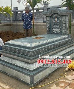 Mẫu lăng mộ đá xây đơn giản chuẩn phong thủy bán tại Bắc Giang