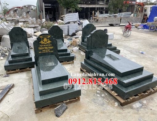 Mẫu mộ cải táng, sang cát đá xanh rêu tam cấp đơn giản đẹp bán tại Hà Tĩnh