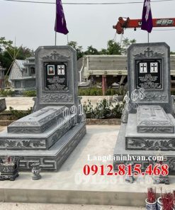 Mẫu mộ công giáo, mộ đạp thiên chúa xây tam cấp đơn giản đẹp bán tại Hà Tĩnh