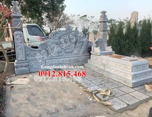 Mẫu mộ đá đẹp xây tam cấp đơn giản chuẩn phong thủy bán tại Bắc Ninh