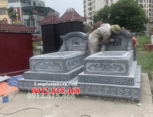 Mẫu mộ đá đôi cải táng, sang cát đơn giản đẹp bán tại Sơn La