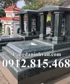 Mẫu mộ đá đôi đẹp thiết kế xây 1 mái che đơn giản bán tại Hà Nội - Chụp mộ đá đẹp tại Hà Nội