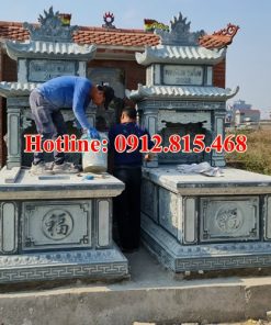 Mẫu mộ đá đôi hai mái đẹp bán tại Hà Nội và các tỉnh khác 08