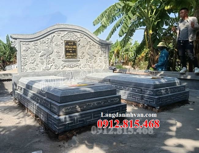 Mẫu mộ đá đôi, lăng mộ đá đôi xây đơn giản đẹp bán tại Thừa Thiên Huế