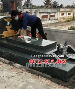 Mẫu mộ đá hoa cương, granite thiết kế tam cấp đơn giản đẹp nhất bán tại Điện Biên