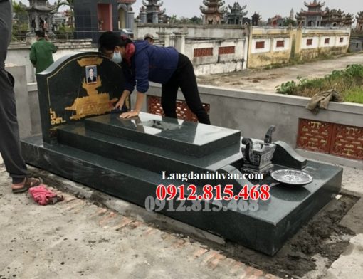 Mẫu mộ đá hoa cương, granite thiết kế tam cấp đơn giản đẹp nhất bán tại Điện Biên