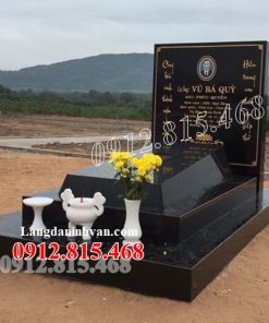 Mẫu mộ đá hoa cương liền khối đơn giản hiện đại đẹp bán tại Bắc Giang