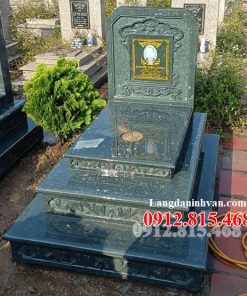 Mẫu mộ đá tam cấp đẹp bán tại Nam Định 18 – Mộ đôi tam cấp Nam Định