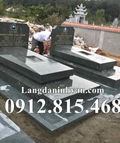 Mẫu mộ đôi đá xanh rêu đơn giản đẹp bán tại Hà Nội - Mộ đá xanh rêu Hà Nội