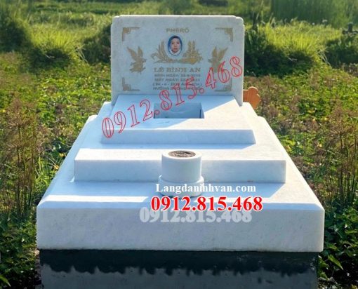 Mẫu mộ thai nhi, người mất trẻ đá trắng đơn giản đẹp bán tại Thái Bình