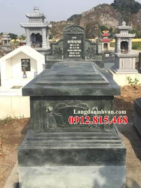 Mẫu mộ đẹp hai mái đá xanh rêu bán tại Hà Nội 31 - Mộ đá Ninh Bình