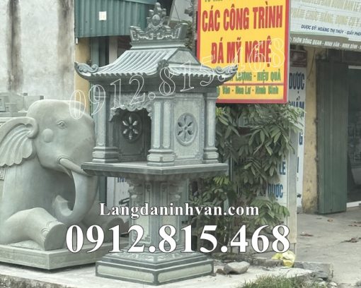 Mẫu cây hương ngoài trời thờ thần linh thổ địa, thổ thần, thổ công, quan thần linh đá xanh rêu đẹp bán tại Hà Nội - Bàn thờ thần linh tại Hà Nội