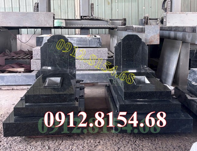 Mẫu mộ để tro cốt đá granite đẹp bán tại Vĩnh Long - Mộ song thân đá hoa cương tại Vĩnh Long