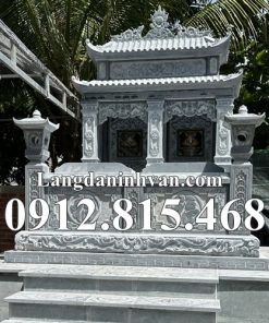 Mẫu mộ đôi để tro cốt, hài cốt xây kim tĩnh kích thước chuẩn phong thủy bán tại Long An, Tiền Giang - Chụp mộ để tro cốt, hài cốt