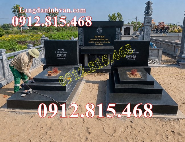 Thiết kế xây mộ, chụp mộ kim tĩnh đá hoa cương đẹp bán tại Vĩnh Long - Nhà mồ đá hoa cương tại Vĩnh Long