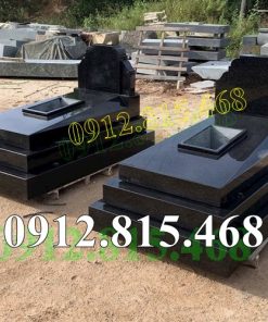 Mẫu mộ đôi đá granite thiết kế tam cấp đơn giản, hiện đại đẹp - Mộ đá hoa cương công viên nghĩa trang