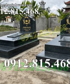 Mẫu mộ đôi đá hoa cương đơn giản đẹp 020 - Mộ đá granite kim sa