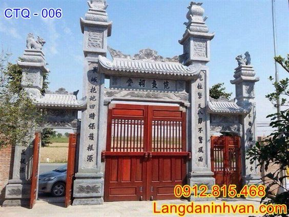 Cổng tam quan chùa bằng đá đẹp