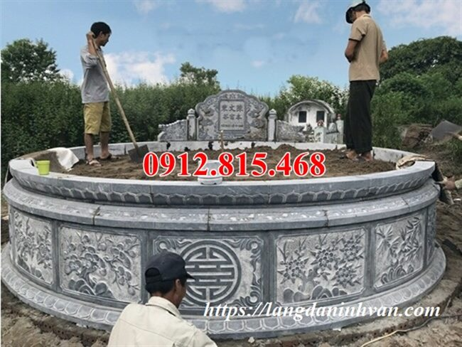 Mẫu mộ tròn đá bán tại Thái Nguyên