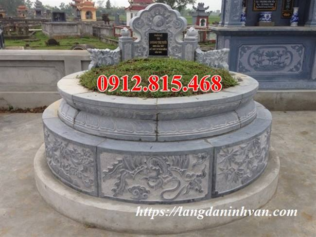 Mẫu mộ tròn đá kích thước chuẩn phong thủy bán tại Lâm Đồng, Gia Lai, Kon Tum, Đắk Nông, Đắc Lắk