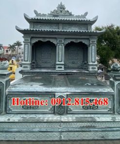 Mẫu mộ đôi đá xanh rêu đẹp bán tại Quảng Ninh 14 – Mộ đá Quảng Ninh
