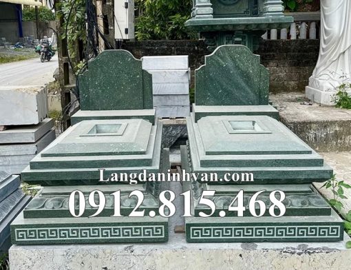 Mộ đôi đá xanh rêu đơn giản đẹp bán tại Hải Phòng - Mộ đá xanh rêu tại Hải Phòng