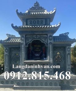 Mẫu lăng mộ đá xanh rêu đẹp nhất bán, lắp đặt tại Tuyên Quang - Cây hương nghĩa trang tại Tuyên Quang