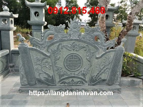 Mẫu bình phong nhà thờ họ, từ đường đá khối tự nhiên đơn giản đẹp bán ở Quảng Bình, Quảng Trị