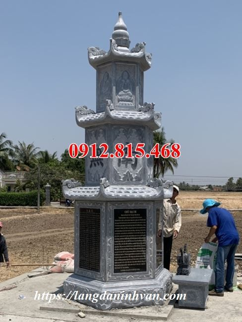 Mẫu bảo tháp đá xanh nguyên khối thiết kế đẹp bán tại Sài Gòn