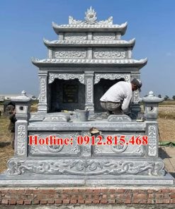 Mẫu lăng mộ đá đôi gia đình đẹp bán tại Bắc Ninh hợp phong thủy