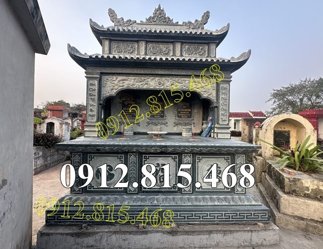 Mẫu mộ đá xanh rêu đẹp 2, 3 ngôi liền kề bán tại Thái Nguyên - Mộ đá đôi đẹp tại Thái Nguyên