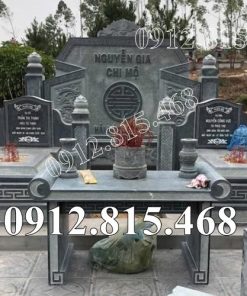 Mẫu mộ đôi đá xanh rêu đơn giản đẹp bán tại Thái Nguyên - Lăng mộ đá tại Thái Nguyên