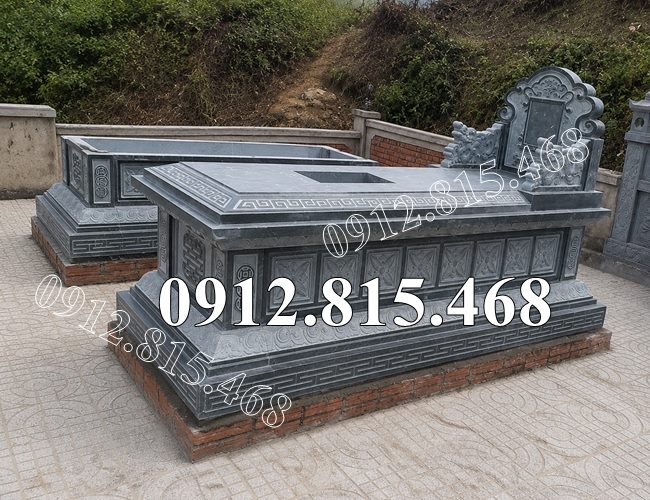 Mẫu mộ đôi đẹp đá xanh rêu Thanh Hóa bán tại Thái Nguyên - Mộ đá xanh rêu tại Thái Nguyên