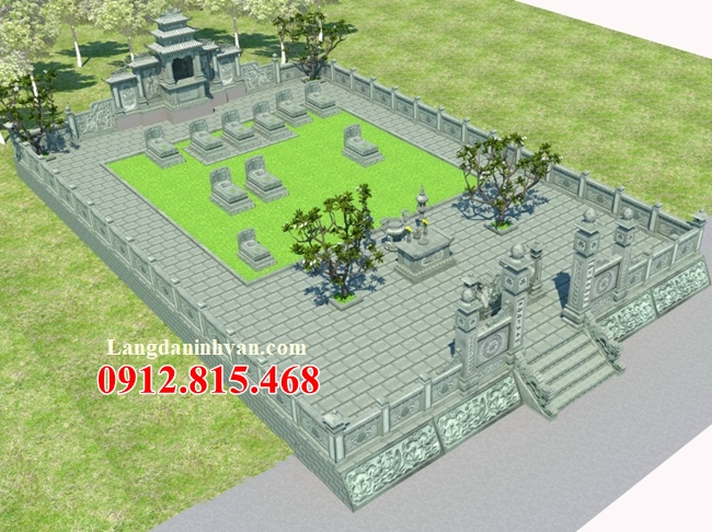 Thiết kế mẫu khu lăng mộ, nghĩa trang gia đình, nghĩa trang gia tộc chuẩn phong thủy tại Quảng Ninh