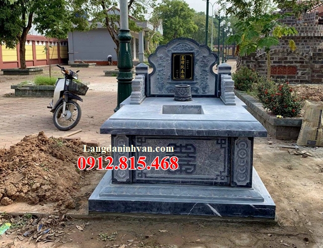 Mẫu mộ đá tam sơn, mộ đá không mái thiết kế đơn giản bán tại Quảng Ninh