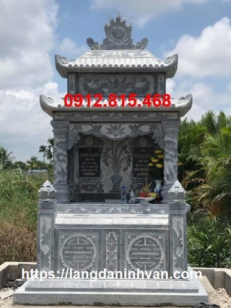 Mẫu lăng mộ đá đôi gia đình đẹp bán tại Tây Ninh