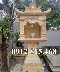Mẫu am thờ đá vàng đẹp thờ thần linh ngoài trời bán tại Tiền Giang - Bàn thờ thiên ngoài trời tại Tiền Giang