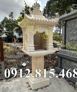 Mẫu am thờ thần linh ngoài trời đá vàng đẹp bán tại Bến Tre - Trang miếu thờ ngoài trời tại Bến Tre