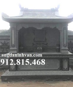 Mẫu lăng mộ để thờ tro cốt 1 mái đá granite xanh rêu đẹp bán tại Sài Gòn, Thành Phố Hồ Chí Minh