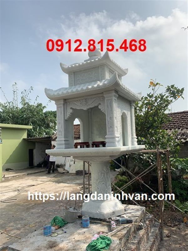 Mẫu bàn thờ thiên ngoài trời đẹp bán tại Bình Phước 09 – Cây hương đá
