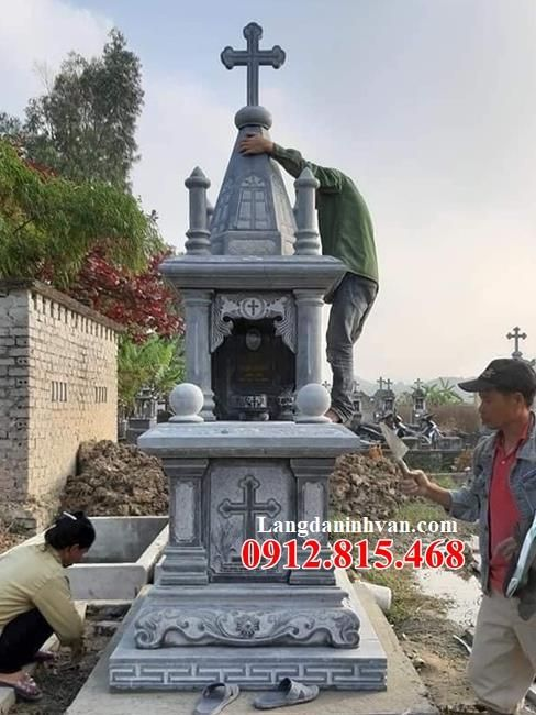 Mẫu mộ đá đạo thiên chúa đẹp bán tại Bình Phước 06 – Lăng mộ đá đạo