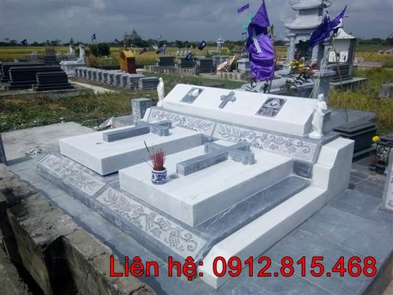 Mẫu mộ đá đôi để tro cốt đẹp bán tại Lâm Đồng 15 – Mộ đôi gia đình