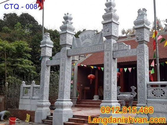 Mẫu cổng tam quan chùa xây bằng đá tự nhiên bán tại Kiên Giang