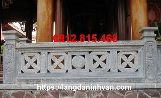 hàng rào đá khu nhà mồ chạm hoa văn đẹp tại Đồng Tháp