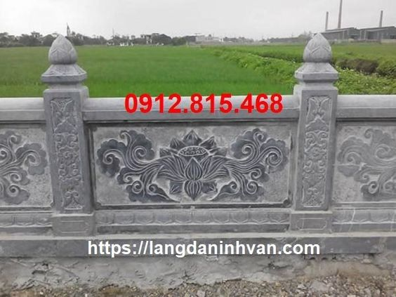 lan can bằng đá khu nhà mồ tại Bến Tre đẹp nhất